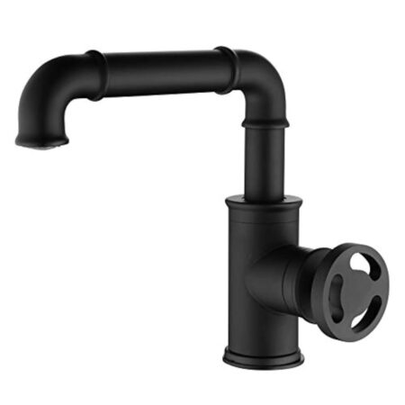 Robinet Salle Bain Vintage industriel Steampunk Style Mitigeur Lavabo Robinet, Noir laiton Robinet, Valve en Céramique, Froid & Chaud Disponible, Pour Ingénierie Décoration Hôtels, VOMI
