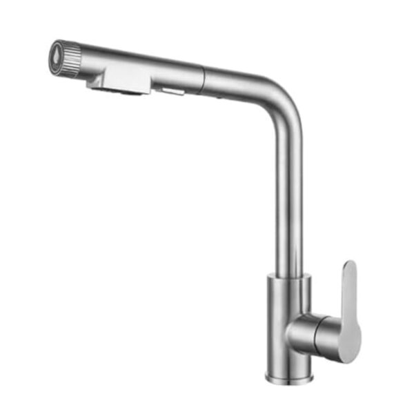 Robinet de Cuisine 3 Voies avec Douchette Extractible Acier Inoxydable Brossé 3 en 1 Robinet Pivotant Mitigeur Cuisine 3 Voies-Brossé – Image 2