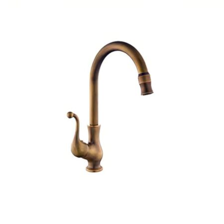 Robinet de cuisine de style vintage de Huapa, robinet en cuivre antique, robinet européen chaud et froid, robinet d'évier de cuisine en cuivre pur