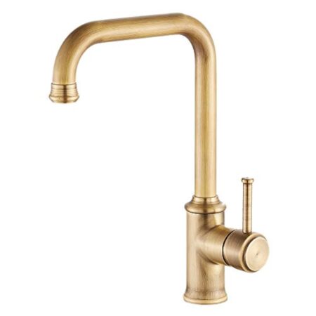 Robinet d'évier de cuisine avec bec pivotant Robinets d'évier à levier en laiton antique Robinet de mélangeur d'évier de cuisine moderne contemporain Gudetap GT10222A