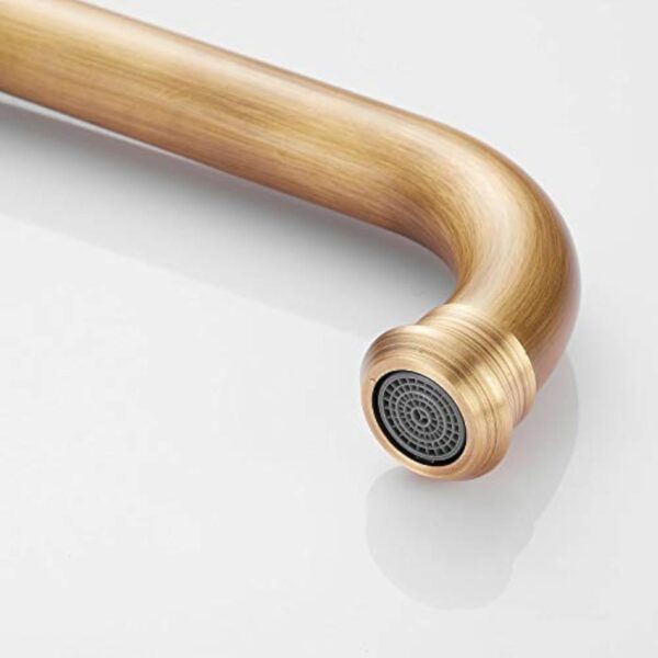 Robinet d'évier de cuisine avec bec pivotant Robinets d'évier à levier en laiton antique Robinet de mélangeur d'évier de cuisine moderne contemporain Gudetap GT10222A – Image 10