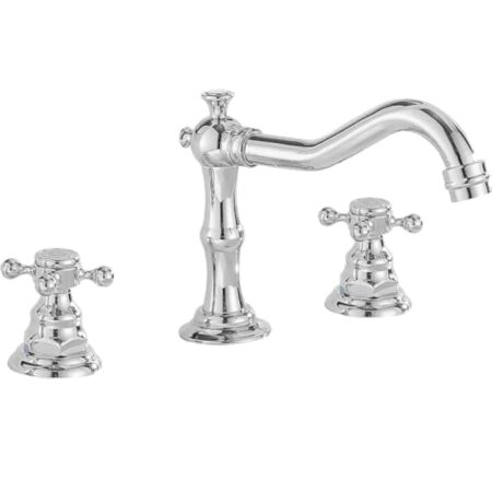 Robinet mitigeur vintage à double poignée 3 trous pour salle de bain, baignoire, 20,3 cm, 2 poignées, 3 trous, chromé