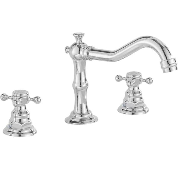 Robinet mitigeur vintage à double poignée 3 trous pour salle de bain, baignoire, 20,3 cm, 2 poignées, 3 trous, chromé