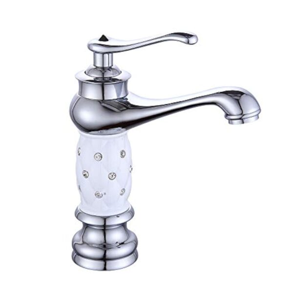 Robinet mitigeur de lavabo en laiton à levier unique en céramique vintage et cristal pour salle de bain cuisine maison décoration – Image 3