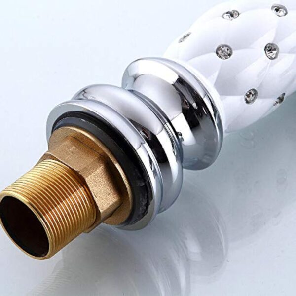 Robinet mitigeur de lavabo en laiton à levier unique en céramique vintage et cristal pour salle de bain cuisine maison décoration – Image 8