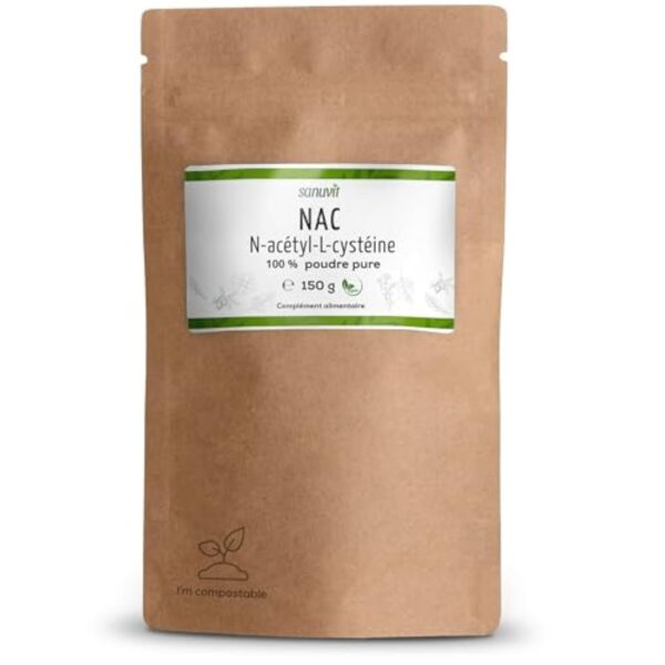 Sanuvit® - NAC poudre | 150 g par sachet | N-acétyl-L-cystéine | Haute biodisponibilité et tolérance | Végétalien