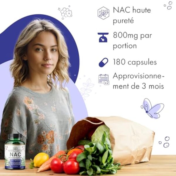 Source of Nature | NAC | 180 Gélules | 800mg | N-Acetyl Cysteine | Végan | Production de l'UE – Image 4