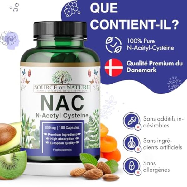 Source of Nature | NAC | 180 Gélules | 800mg | N-Acetyl Cysteine | Végan | Production de l'UE – Image 7