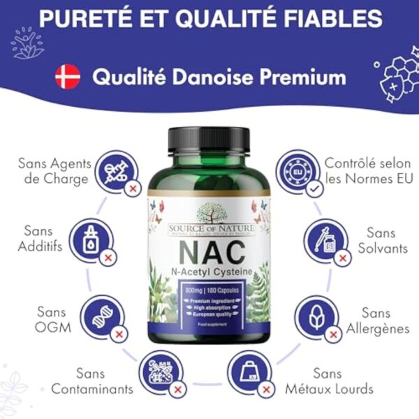 Source of Nature | NAC | 180 Gélules | 800mg | N-Acetyl Cysteine | Végan | Production de l'UE – Image 8