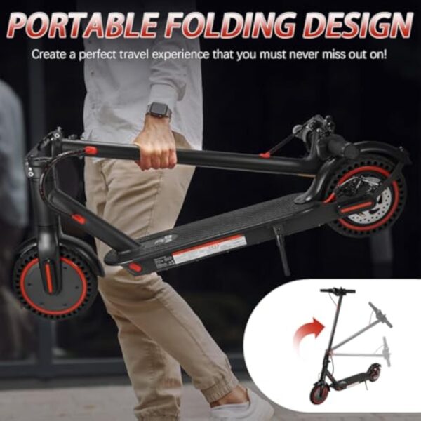 Trotinette Electrique Adulte, Pliable Scooter électrique de 8,5 Pouces en Alliage d'aluminium, Autonomie de 30 km, Batterie de 387 Wh, Charge maximale de 120 kg – Image 6