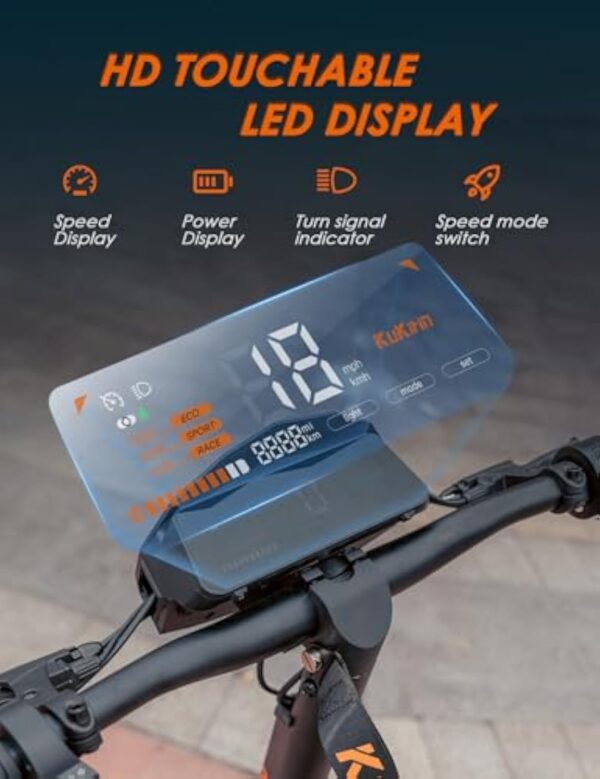 Trottinette Électrique Adulte Kukirin G2, Moteur 800W Batterie 48V 15Ah & Autonomie jusqu'à 55 km, Trottinette Pliante Portable avec Écran Tactile LCD HD, Trotinette Electrique Adulte Tout Terrain – Image 5