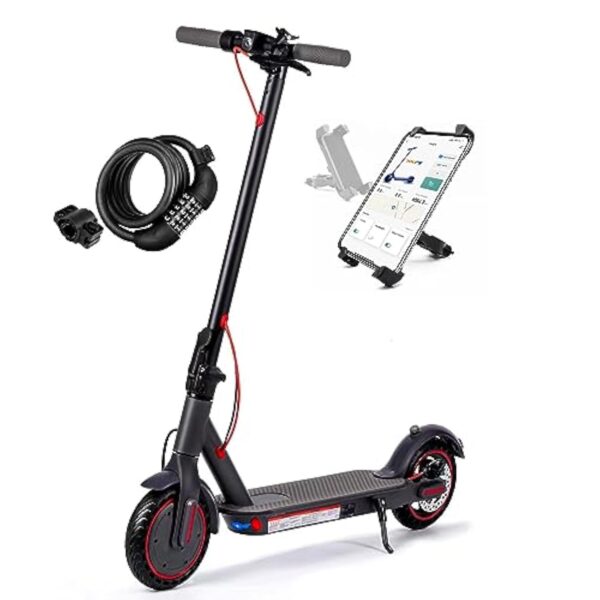 Trottinette électrique de 8,5 pouces avec fonction application, avec support de téléphone portable et antivol - Batterie Li-ion 10,4 Ah - Portée de 25 à 30 km - Charge maximale : 120 kg - Pour adultes