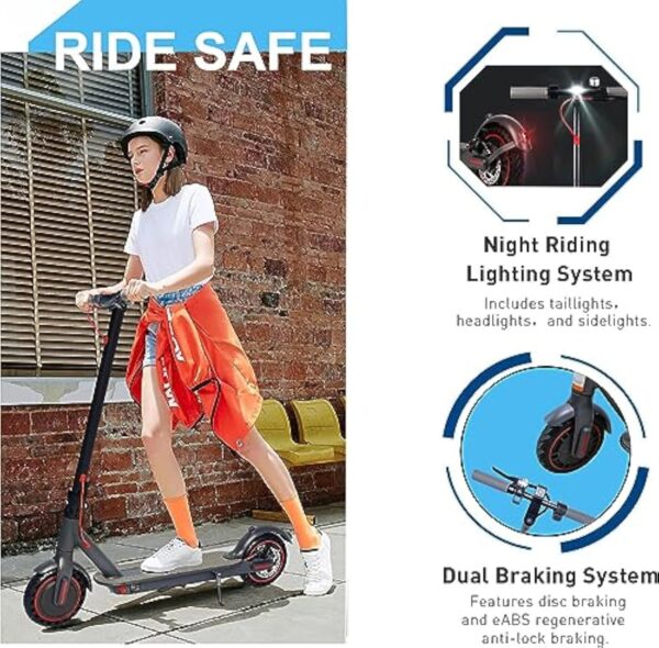 Trottinette électrique de 8,5 pouces avec fonction application, avec support de téléphone portable et antivol - Batterie Li-ion 10,4 Ah - Portée de 25 à 30 km - Charge maximale : 120 kg - Pour adultes – Image 5