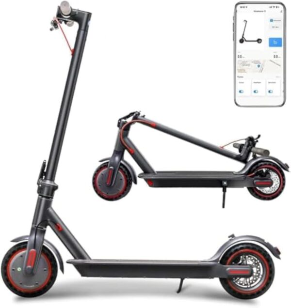 Trottinettes Électriques Adultes, pneus de 8,5 Pouces, Moteur de 350 W, autonomie de 20 à 30 Miles, Scooter électrique Pliable avec Double système de freinage et contrôle par Application - Noir – Image 2
