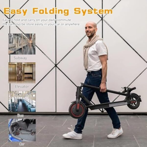 Trottinettes Électriques Adultes, pneus de 8,5 Pouces, Moteur de 350 W, autonomie de 20 à 30 Miles, Scooter électrique Pliable avec Double système de freinage et contrôle par Application - Noir – Image 7