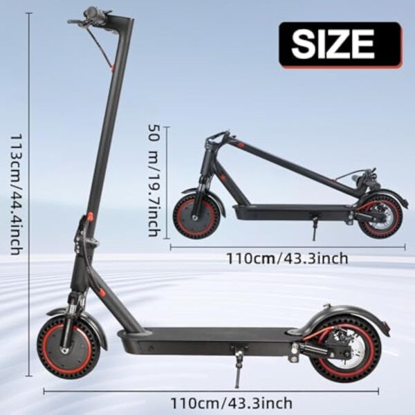 Trottinettes électriques à Double Amortisseur et Double Frein de 8,5 Pouces, Batterie 10,4AH, portée de 15 à 21 milles, Application, Moteur 350W, 3 Modes de Vitesse, Charge de 264 LB – Image 3