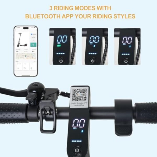 Trottinettes électriques à Double Amortisseur et Double Frein de 8,5 Pouces, Batterie 10,4AH, portée de 15 à 21 milles, Application, Moteur 350W, 3 Modes de Vitesse, Charge de 264 LB – Image 4