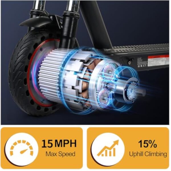 Trottinettes électriques à Double Amortisseur et Double Frein de 8,5 Pouces, Batterie 10,4AH, portée de 15 à 21 milles, Application, Moteur 350W, 3 Modes de Vitesse, Charge de 264 LB – Image 6