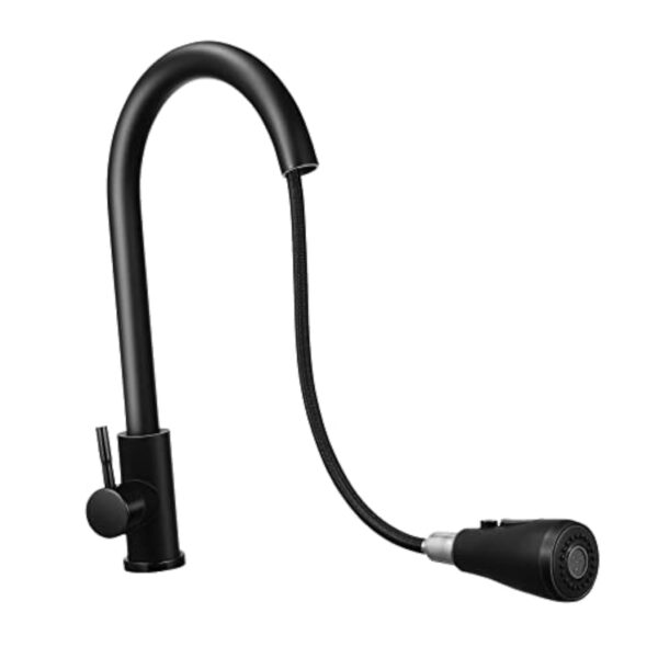 Veemoon Robinets En Alliage Pour Évier De Cuisine Robinet Extractible En Acier Inoxydable 304 Avec Bec Rotatif À 360° Et Commande À Levier Unique – Image 3