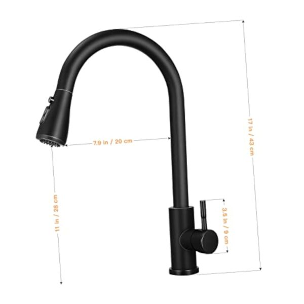 Veemoon Robinets En Alliage Pour Évier De Cuisine Robinet Extractible En Acier Inoxydable 304 Avec Bec Rotatif À 360° Et Commande À Levier Unique – Image 4