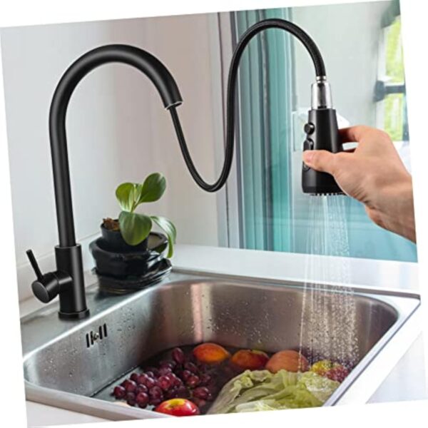 Veemoon Robinets En Alliage Pour Évier De Cuisine Robinet Extractible En Acier Inoxydable 304 Avec Bec Rotatif À 360° Et Commande À Levier Unique – Image 8