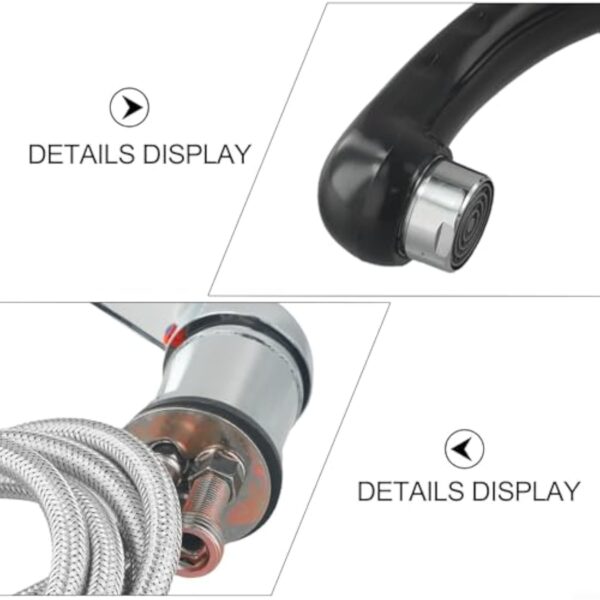 Zeroupshop Ensemble de robinet mitigeur avec tuyau de 80 cm pour chaise de coiffeur, station de shampooing, douchette à main extractible, 3 raccords – Image 8