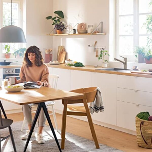 hansgrohe Zesis M33 Mitigeur de cuisine 150 avec douchette extractible 2 jets, EcoSmart, chromé, 74810000 – Image 3