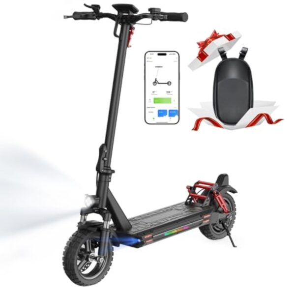 iScooter 10" Trottinette Electrique Adulte avec Serrures Électroniques, Moteur de 800, Autonomie de 40-45 km, 6/10/15/25 km/h, Trottinette Électrique avec Application, Pliable, Charge 150 KG, Sac – Image 2