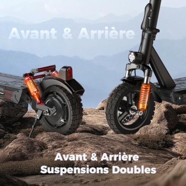 iScooter 10" Trottinette Electrique Adulte avec Serrures Électroniques, Moteur de 800, Autonomie de 40-45 km, 6/10/15/25 km/h, Trottinette Électrique avec Application, Pliable, Charge 150 KG, Sac – Image 6