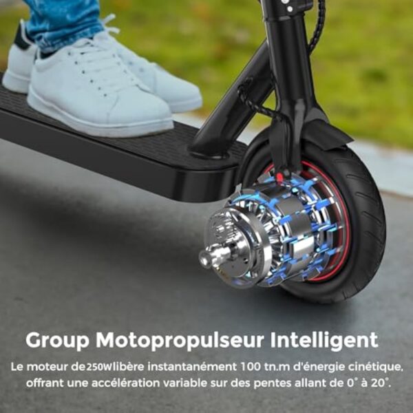iScooter 8,5" Trottinette Electrique Adulte, Batterie 280,8WH, Trottinette Électrique Pliable pour Adolescents Et Adultes, Charge 100KG, Max 25 K.M./H, Double Freinage, 3 Modes De Vitesse – Image 4