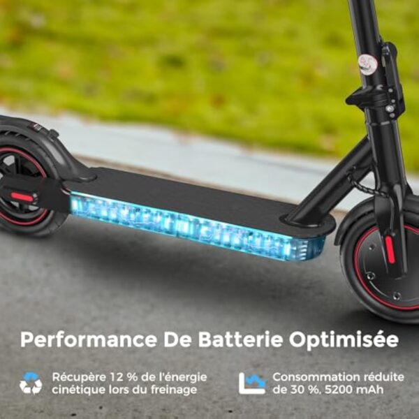 iScooter 8,5" Trottinette Electrique Adulte, Batterie 280,8WH, Trottinette Électrique Pliable pour Adolescents Et Adultes, Charge 100KG, Max 25 K.M./H, Double Freinage, 3 Modes De Vitesse – Image 5