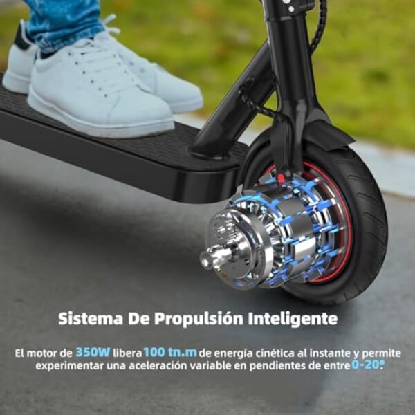 iScooter i8 Trottinette Électrique pour Adolescents Et Adultes, Moteur 35 O, Autonomie De 20-30KM, Max 25 KM/H, Batterie 280,8WH, Freinage Double, 3 Modes De Vitesse, Déplacements Quotidiens – Image 4