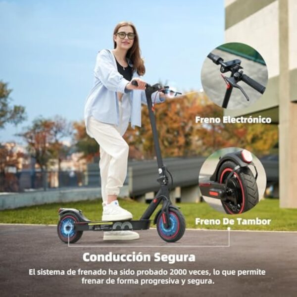iScooter i8 Trottinette Électrique pour Adolescents Et Adultes, Moteur 35 O, Autonomie De 20-30KM, Max 25 KM/H, Batterie 280,8WH, Freinage Double, 3 Modes De Vitesse, Déplacements Quotidiens – Image 8