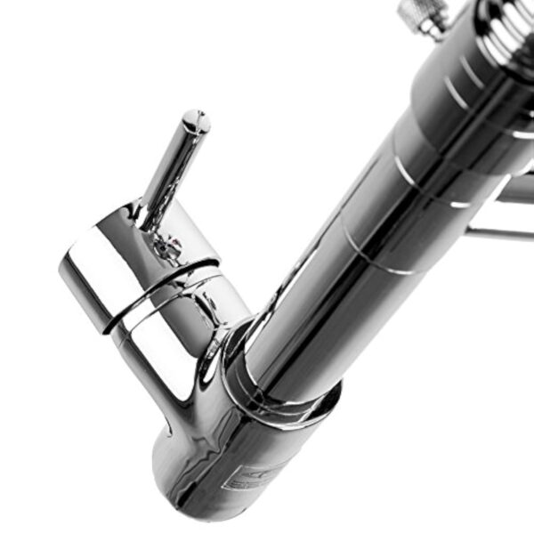 tectake® Ensemble de 2 Robinet cuisine 2 Mitigeur cuisine avec douchette Robinetterie de cuisine extractible en laiton chromé Pivotant à 360° Buse anti calcaire Cuisine accessoires Évier cuisine – Image 6
