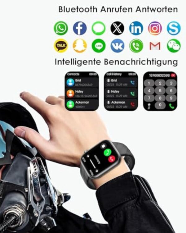 2025 Montre Connectée Homme Femme avec 𝐆𝐥𝐲𝐜é𝐦𝐢𝐞/ECG+HRV/IMC/Acide Urique/Lipides, 1.97" AMOLED Smartwatch avec 24H Fréquence Cardiaque, SpO2, Sommeil Monitor pour Android/iOS – Image 6