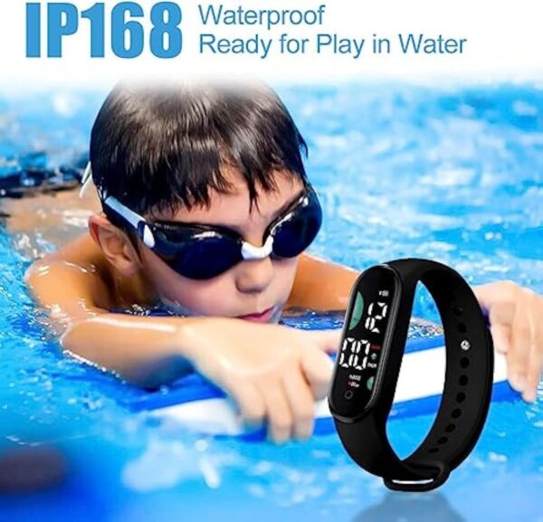 AOMiGT Smartwatch Podomètre, Montre Enfant, Montre Connectée Intelligente Etanche IP68, Montre Connectée Enfant Sport, Fitness Tracker Montre Enfants, Trackers d'Activité pour Garçon Fille (Noir) – Image 5