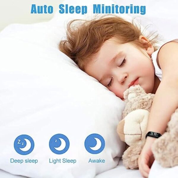 AOMiGT Smartwatch Podomètre, Montre Enfant, Montre Connectée Intelligente Etanche IP68, Montre Connectée Enfant Sport, Fitness Tracker Montre Enfants, Trackers d'Activité pour Garçon Fille (Noir) – Image 7