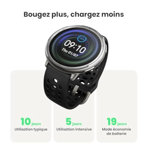 Amazfit Active 2 Smart Watch 44mm, AI, Contrôle Vocal, GPS et Cartes incluses, Batterie 10 Jours, Montre Intelligente, 160+ Modes Sportifs, 5 ATM Water Resistant pour Android et iPhone – Image 4