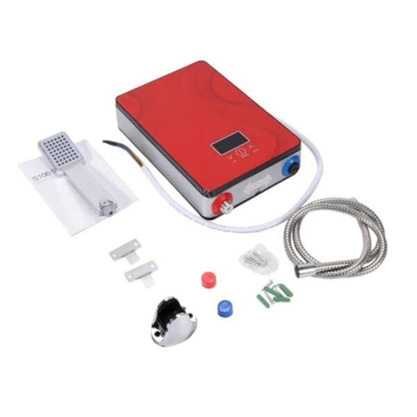 BRRIDE Chauffe-eau électrique instantané - 6500 W 220 V - Avec kit de salle de bain - Buse 30 à 55 °C - Affichage LED - Pour salle de bain, cuisine, hôtel – Image 7