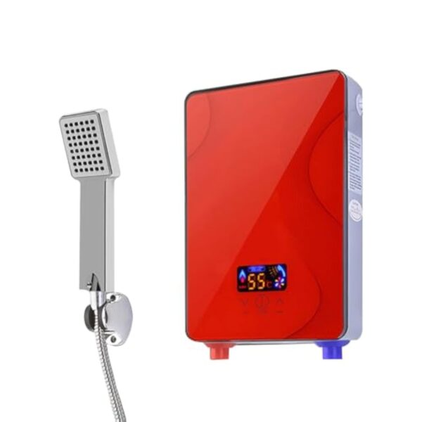 Chauffe-eau instantané 6,5 kW - Pour cuisine - 230 V - Prêt à brancher - Chauffe-eau sans réservoir 30 à 55 °C - Chauffe-eau électrique instantané avec kit de douche de salle de bain, Eau Chaude – Image 2