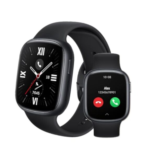 HONOR Watch 4 Montre Connectée, Bluetooth Calling, 1.75" AMOLED, GPS, 14 Jours D'autonomie, Spo2, Fréquence Cardiaque et Moniteur de Stress, 5ATM Smartwatch, Compatible avec Android et iOS, Noir