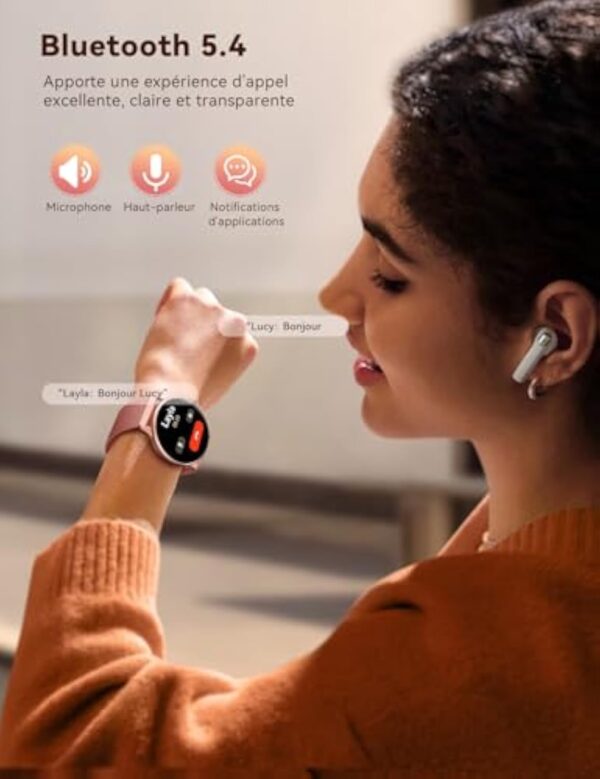 JOYROOM Montre Connectée Femme avec Appel Bluetooth 5.4 [Bracelet Magnétique] Smartwatch 1.32" HD Montre 100+ Sportifs, Sommeil, Fréquence Cardiaque, SpO2, Calories, IP68 pour Android iOS – Image 3