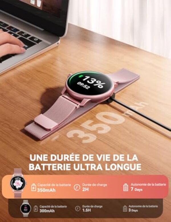 JOYROOM Montre Connectée Femme avec Appel Bluetooth 5.4 [Bracelet Magnétique] Smartwatch 1.32" HD Montre 100+ Sportifs, Sommeil, Fréquence Cardiaque, SpO2, Calories, IP68 pour Android iOS – Image 6