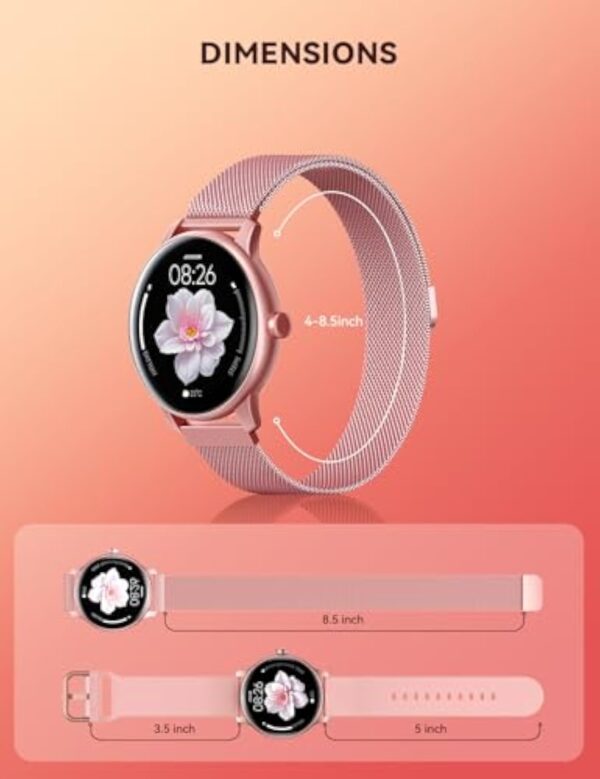 JOYROOM Montre Connectée Femme avec Appel Bluetooth 5.4 [Bracelet Magnétique] Smartwatch 1.32" HD Montre 100+ Sportifs, Sommeil, Fréquence Cardiaque, SpO2, Calories, IP68 pour Android iOS – Image 8