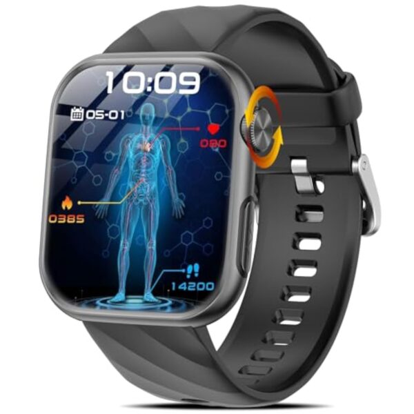 Marsyu Montre Intelligente 𝐆𝐥𝐲𝐜é𝐦𝐢𝐞 𝐄𝐂𝐆+HRV/Acide Urique/BMI Hommes Femmes,1.97"AMOLED Montre Connectée Santé avec Fonction Téléphone/Fréquence Cardiaque/SPO2/Moniteur Sommeil Montre Fitness – Image 2