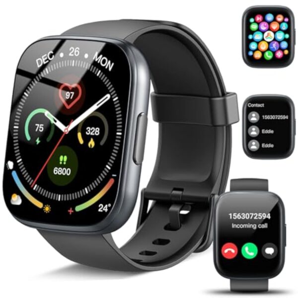 Montre Connectée Homme Femme, 1,95" HD Smartwatch avec Appel Bluetooth, 110+ Sportifs Montre Sport avec Moniteur Sommeil/Cardiofrequencemetre/Podomètre, Etanche IP68 Montre Sport pour Android iOS