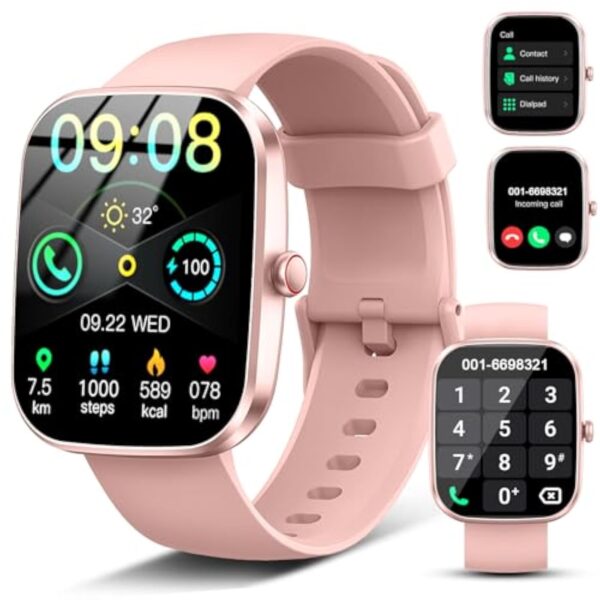 Montre Connectée Homme Femme avec Appel Bluetooth, 1.91" HD Smartwatch avec 110+ Modes Sportifs, Etanche IP68 Montre Sport avec Cardiofrequencemetre/Moniteur de Sommeil/Podometre pour Android/iOS