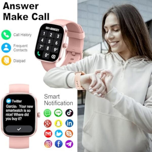 Montre Connectée Homme Femme avec Appel Bluetooth, 1.91" HD Smartwatch avec 110+ Modes Sportifs, Etanche IP68 Montre Sport avec Cardiofrequencemetre/Moniteur de Sommeil/Podometre pour Android/iOS – Image 4