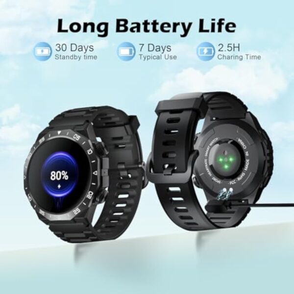 Montre Connectée Homme Femme ave Appel Bluetooth,1.39" HD Écran Tactile Intelligent,112+ Modes Sportifs,Etanche IP68 Montre Connectée Homme,SpO2/Cardiaque ave Sommeil/Podometre pour Android/iOS,Noir – Image 6