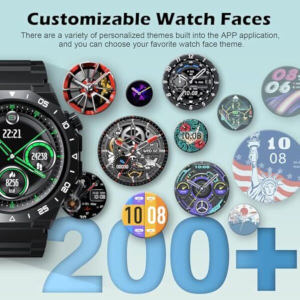 Montre Connectée Homme Femme ave Appel Bluetooth,1.39" HD Écran Tactile Intelligent,112+ Modes Sportifs,Etanche IP68 Montre Connectée Homme,SpO2/Cardiaque ave Sommeil/Podometre pour Android/iOS,Noir – Image 8